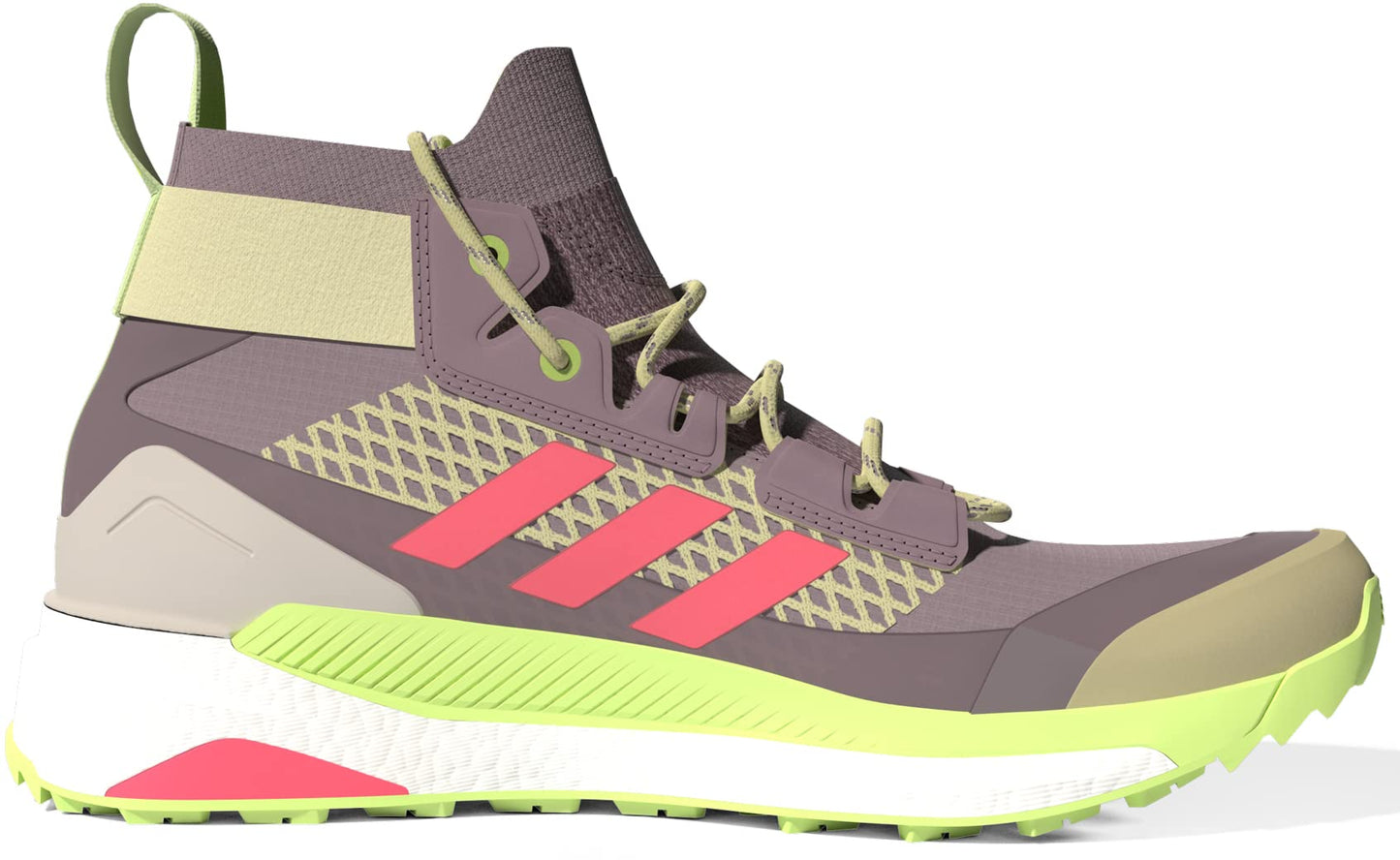 adidas Womens Terrex Free Hiker Gore-Tex Hiking Shoe Magic Mauve/Acid Red/Pulse Lime - 8.5 - Renee Lane Company