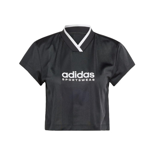 adidas Womens Tiro Colorblock Cropped Tee Black Large - Renee Lane Company