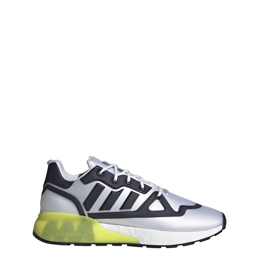 adidas ZX 2K Boost Futureshell Mens Shoes Size 12.5 Color: Footwear White/Core Black/Acid Yellow - Renee Lane Company