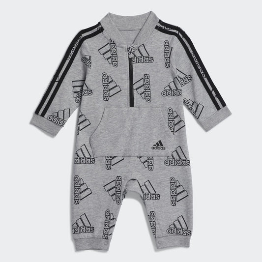 adidas baby girls Long Sleeve Zip Front Printed Track Suit Coveralls Medium Grey Heather 18 Months US - Renee Lane Company