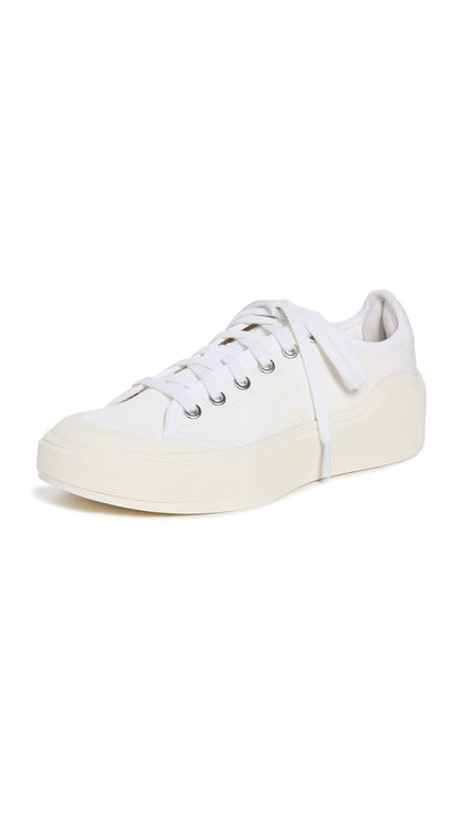 adidas by Stella McCartney Womens Court Sneakers White/White/Off White 7.5 Medium US - Renee Lane Company