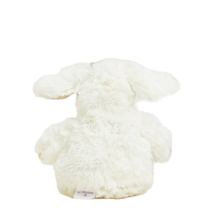 White puppy plush toy with floppy ears and soft paw pads