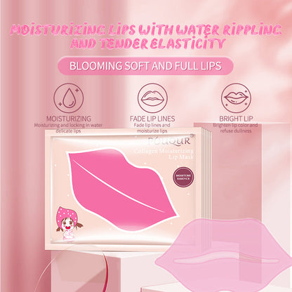 POuQuR Collagen Lip Mask Pink, Single Sheet
