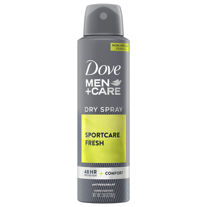 Dove Men+Care SportCare Dry Spray Antiperspirant Deodorant 48-hour sweat and odor protection Fresh Antiperspirant for men with Triple Action Moisturizer 3.8 oz
