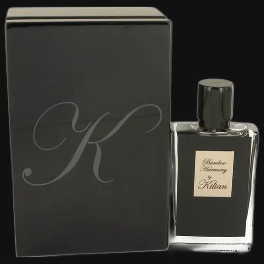 Bamboo Harmony by Kilian eau de parfum bottle with dark cap and matching box