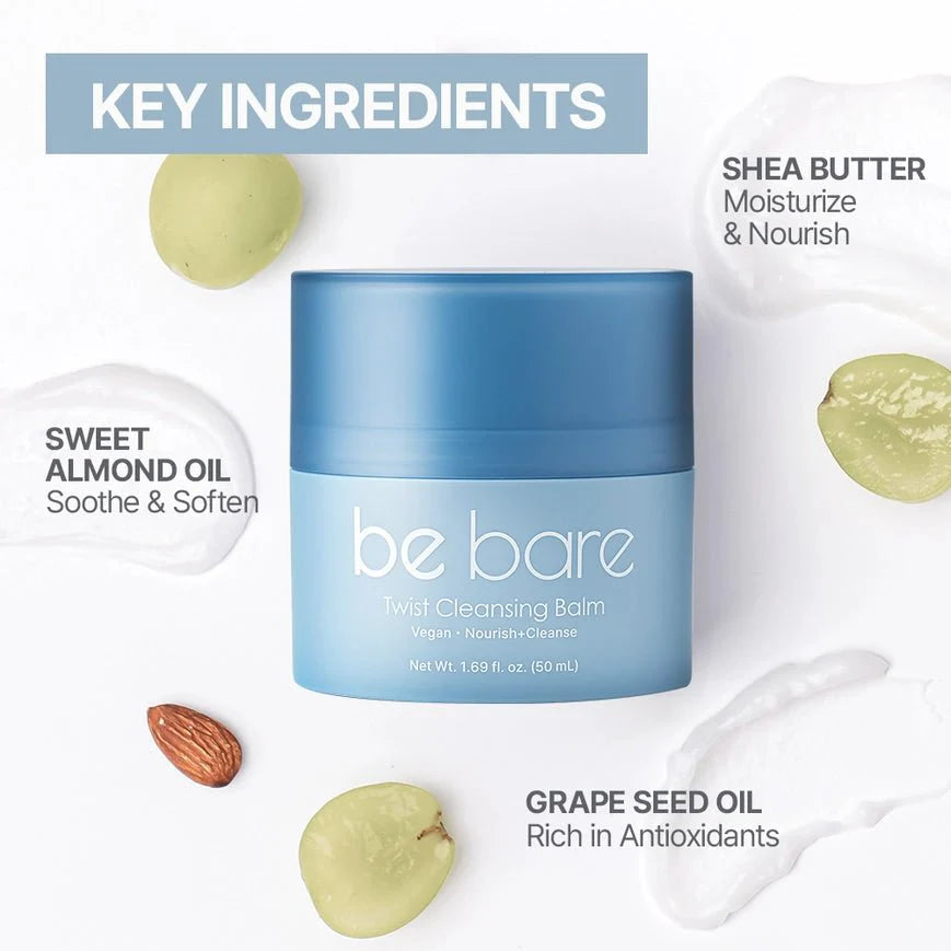 be bare Twist Cleansing Balm – Nourishing Makeup Remover (50mL) - Renee Lane Company