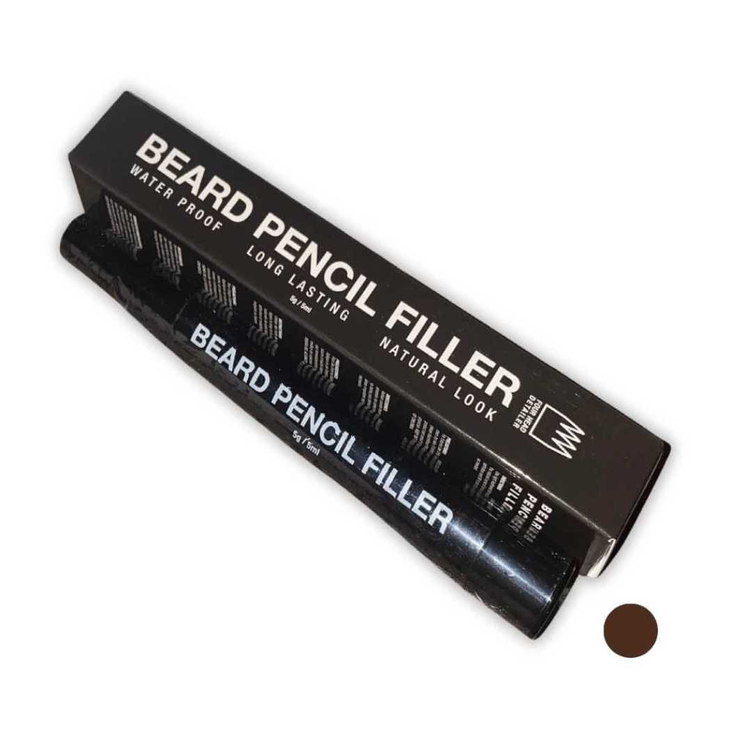 Beard filler pencil package with brown color dot