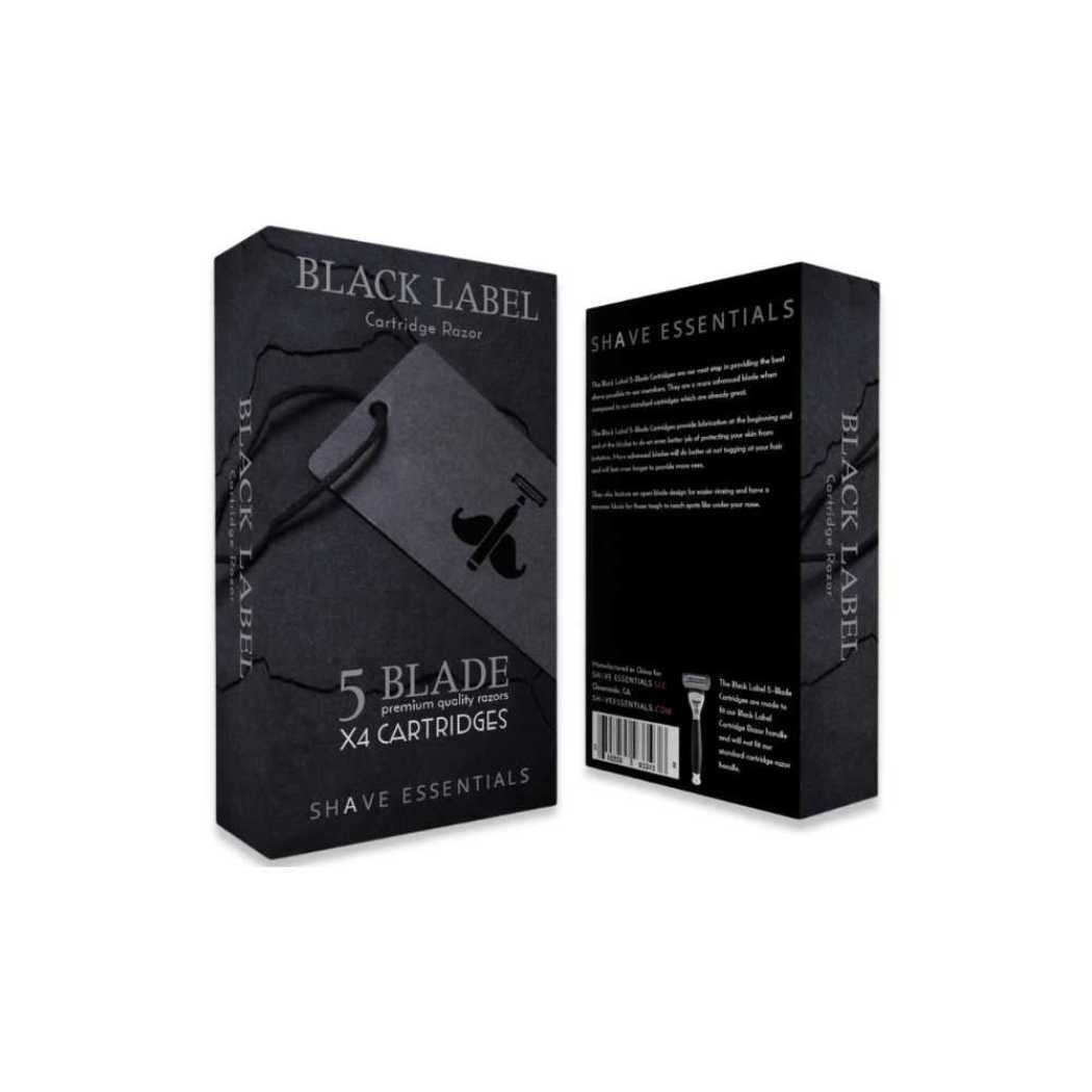 Black Label 5-Blade cartridge pack, Shave Essentials (x4)