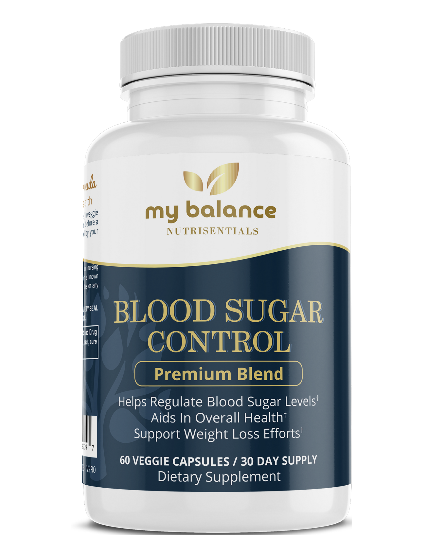 my balance Blood Sugar Control dietary supplement bottle, 60 veggie capsules