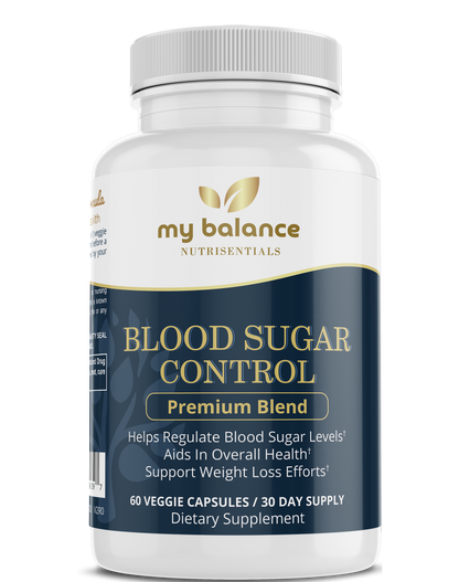 my balance Blood Sugar Control dietary supplement bottle, 60 veggie capsules