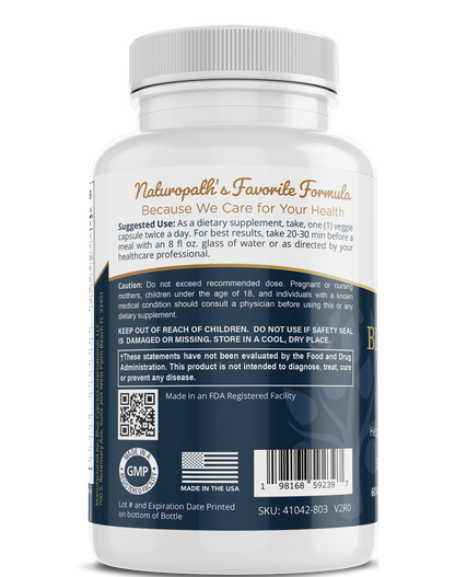 my balance supplement bottle back label with cautions, made in USA