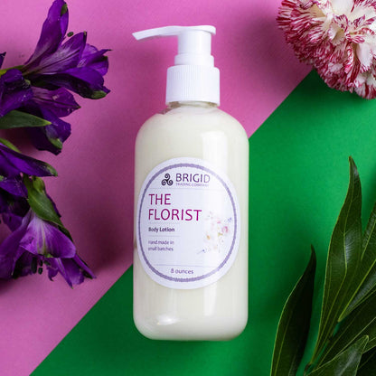 BRIGID The Florist body lotion pump bottle with floral accents