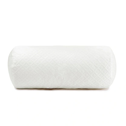 Adjustable bamboo cooling bolster pillow, white quilted cylindrical pillow