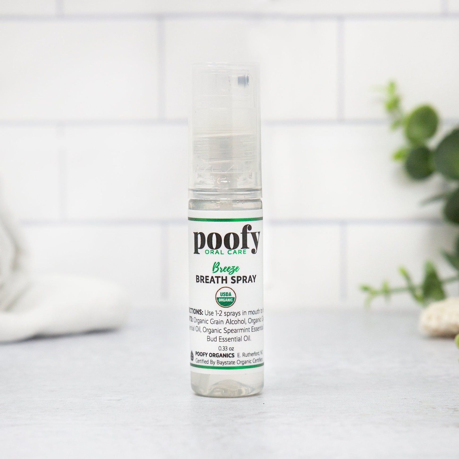 poofy Organic Breath Spray bottle with clear cap