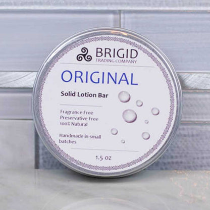 Solid lotion bar tin, Original fragrance free, preservative free, 1.5 oz