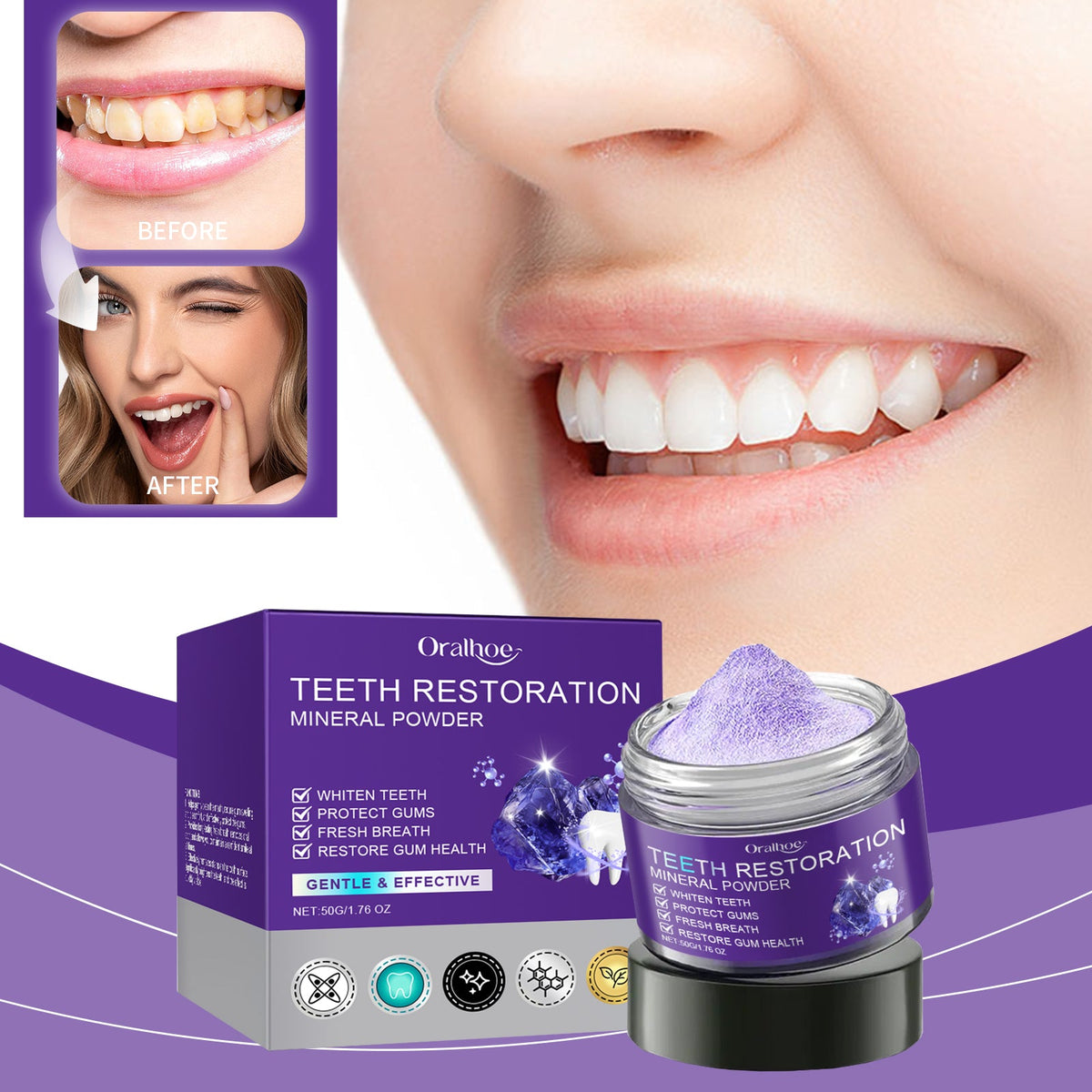 Purple Whitening Tooth Powder 50g