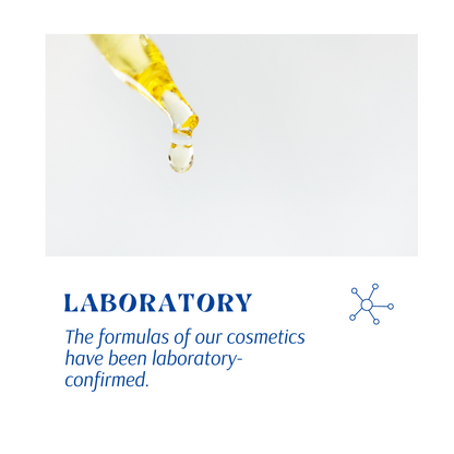 Facial vitamin C serum bottle with black dropper and a golden serum drop above