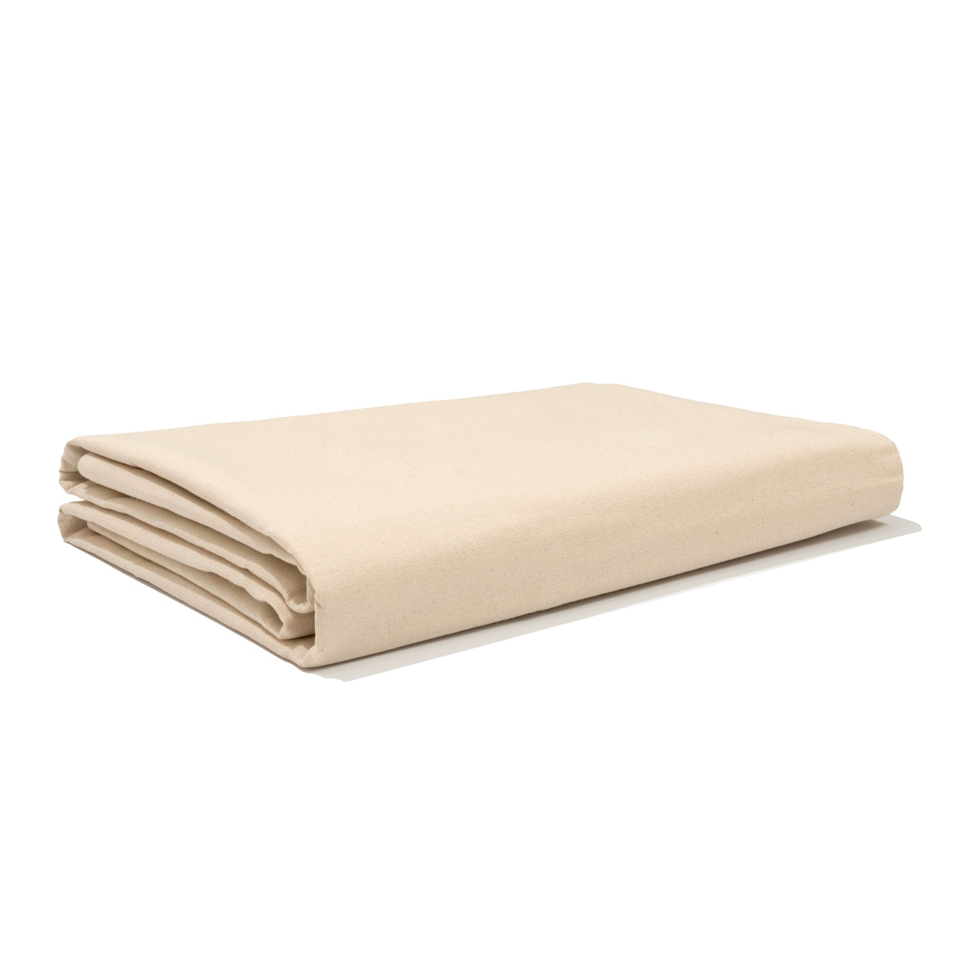 Cotton canvas fabric folded stack in light beige