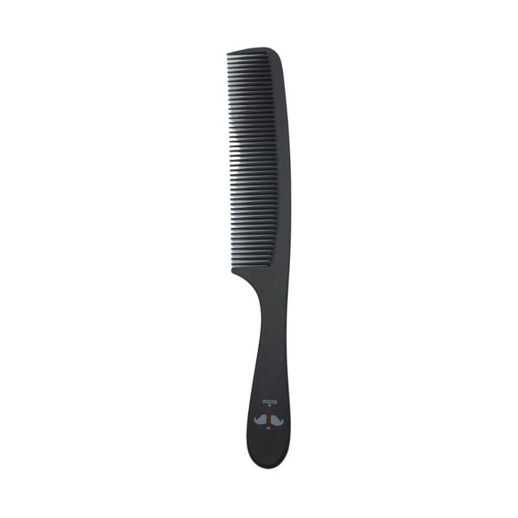 Black carbon styling comb with closely spaced teeth