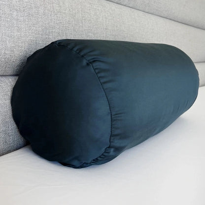Cooling bamboo viscose travel pillowcase, deep blue, rounded bolster view