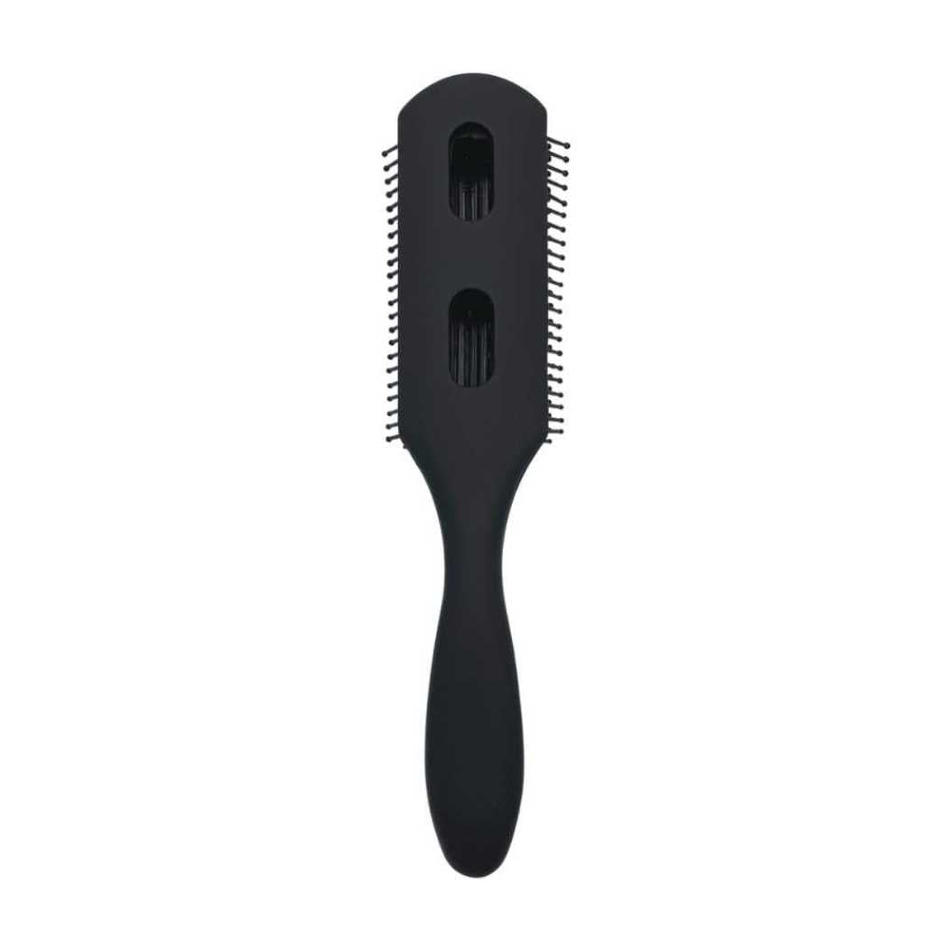 Black cushion hair brush with vented pad and pin bristles