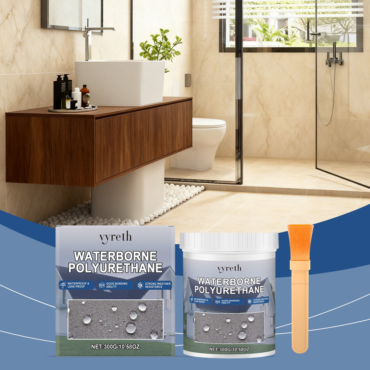Roof Waterproof Adhesive Coating 300g Bottle-1 Brush1box
