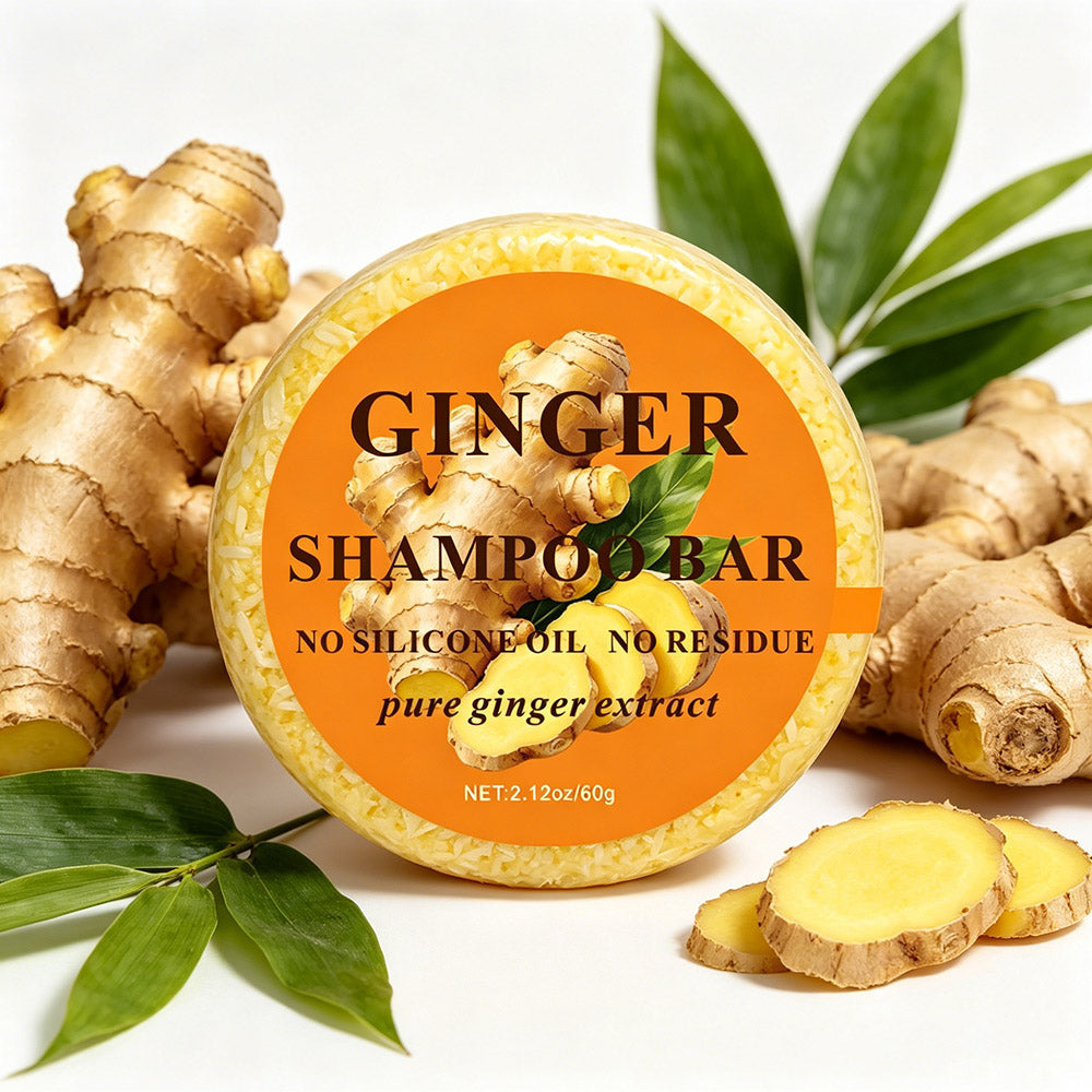 Round Label Ginger Shampoo Bar