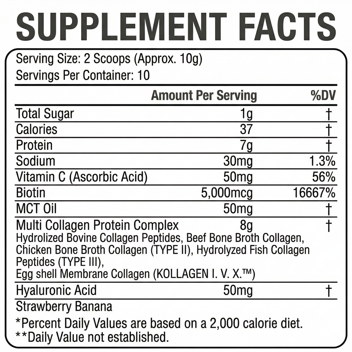 Hydrolyzed Multi Collagen Strawberry, 100 g