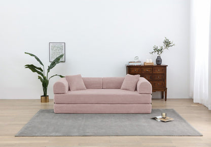 Foldable Sofa Bed, 77.9'' Folding Floor Couch, Compressed Convertable Sleeper Sofa, Memory Foam Couch with Pillow Back Support Armrest, 4-in-1 Futon Sofa Bed for Living Room, Army green