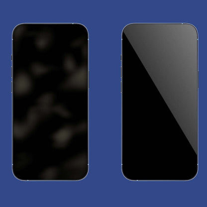 Two smartphones with dark, smooth glass screens