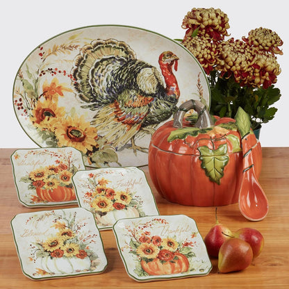 Harvest Morning Set of 4 Ceramic Mugs – Sip coffee, tea, or hot cocoa in cozy autumn style with these beautifully detailed mugs, perfect for crisp mornings and holiday moments 16 oz