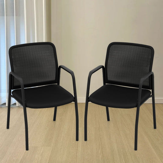 Waiting Room Chair Set of 2 Office Guest Chairs with Ergonomic Mesh Backrest