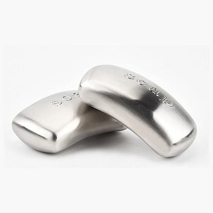 Stainless steel odor remover bar, glossy curved finish with embossed side markings