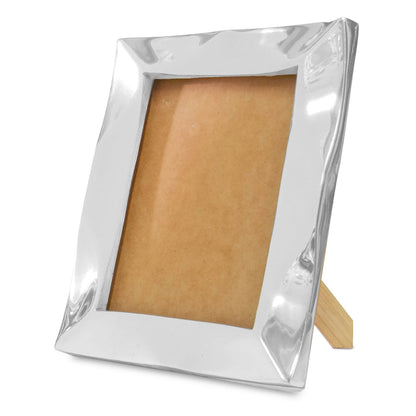Silver tabletop picture frame with easel back and clear front