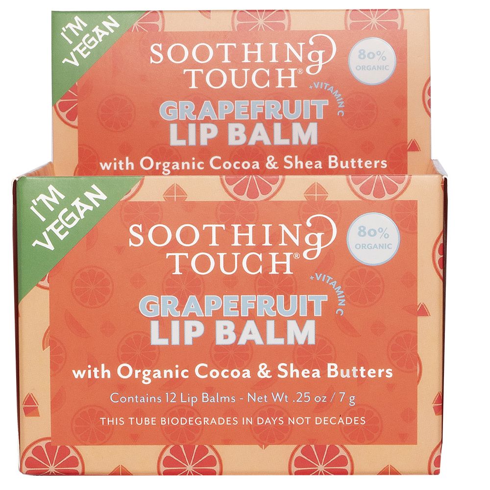 Grapefruit + Vitamin C Vegan Lip Balm | Organic | Biodegradable Eco-Friendly Tube | Moisturizing & Nourishing Lip Care