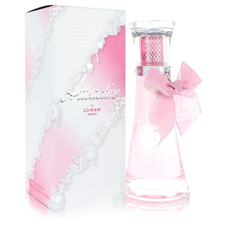 Lomani Attractive women’s eau de parfum spray bottle with pink bow and box