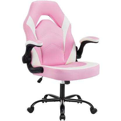 Ergonomic Office Computer Home Gaming Desk Chair Adjustable PU Leather Racing Chair Flip-up Armrest For Christmas Furniture