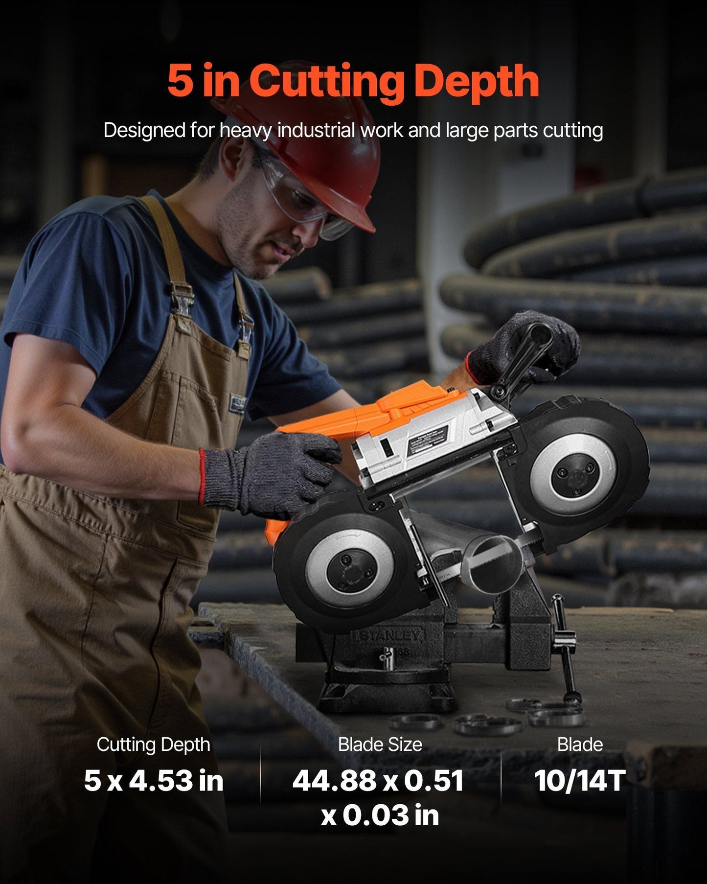 20V Portable Cordless Band Saw 5 Inches Deep Cut Variable Speed (Bare Tool)