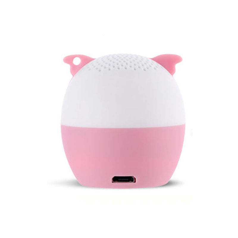White and pink panda Bluetooth speaker with bottom charging port