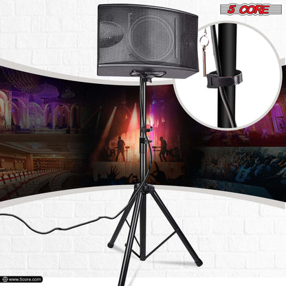 5 Core Speaker Stand Tripod Heavy Duty Adjustable Up to 72 Inch DJ Studio Monitor Stands Pole Mount - SS HD BLK WOB