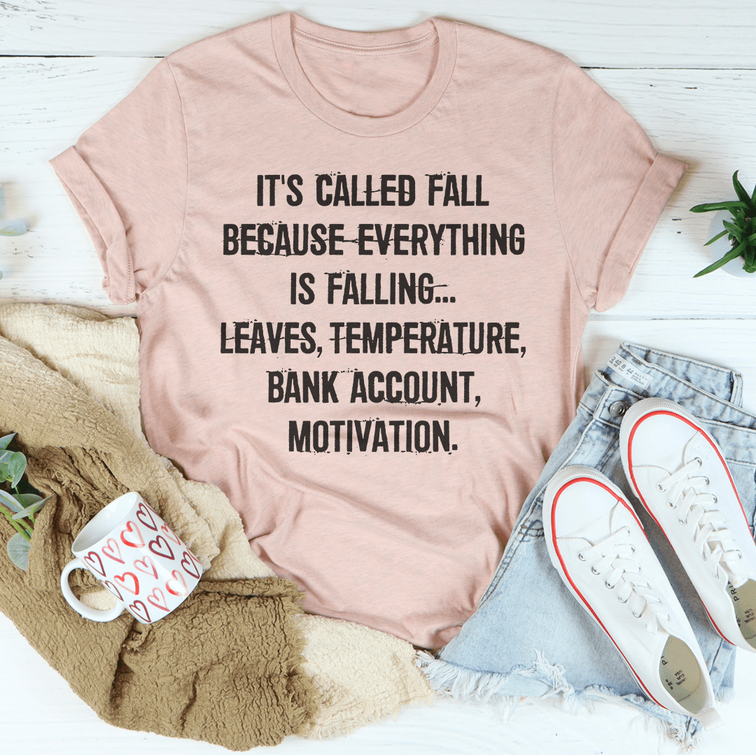 Heather prism peach graphic T-shirt with bold black slogan lettering on front