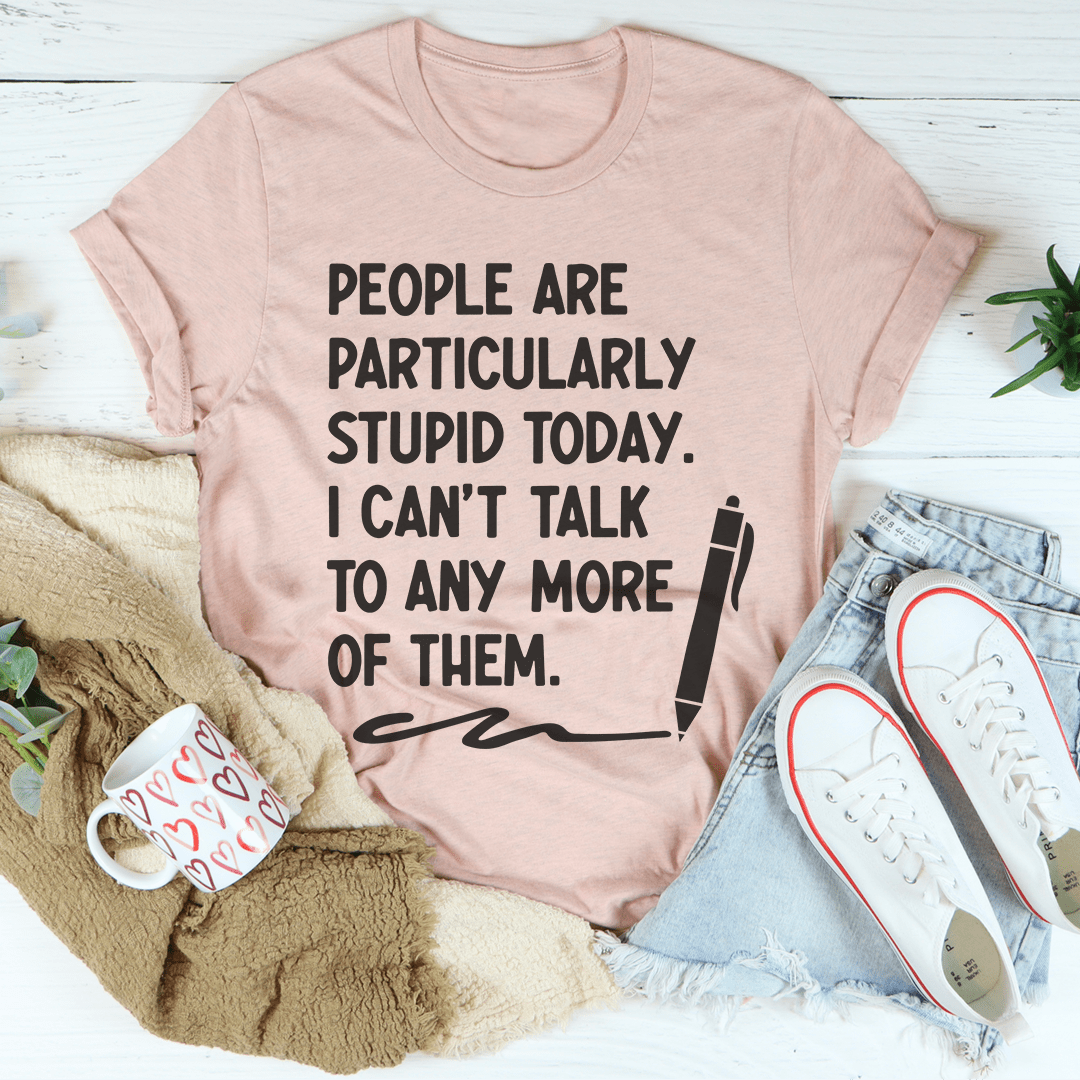 Mauve T-shirt with bold quote graphic and drink illustration on front