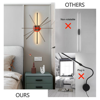 28" 2-Pack Modern LED Wall Sconce, Minimalist Indoor Wall Light Fixtures, Black Matte Finish for Living Room, Bedroom, Hallway, Hotel, and Home Decor