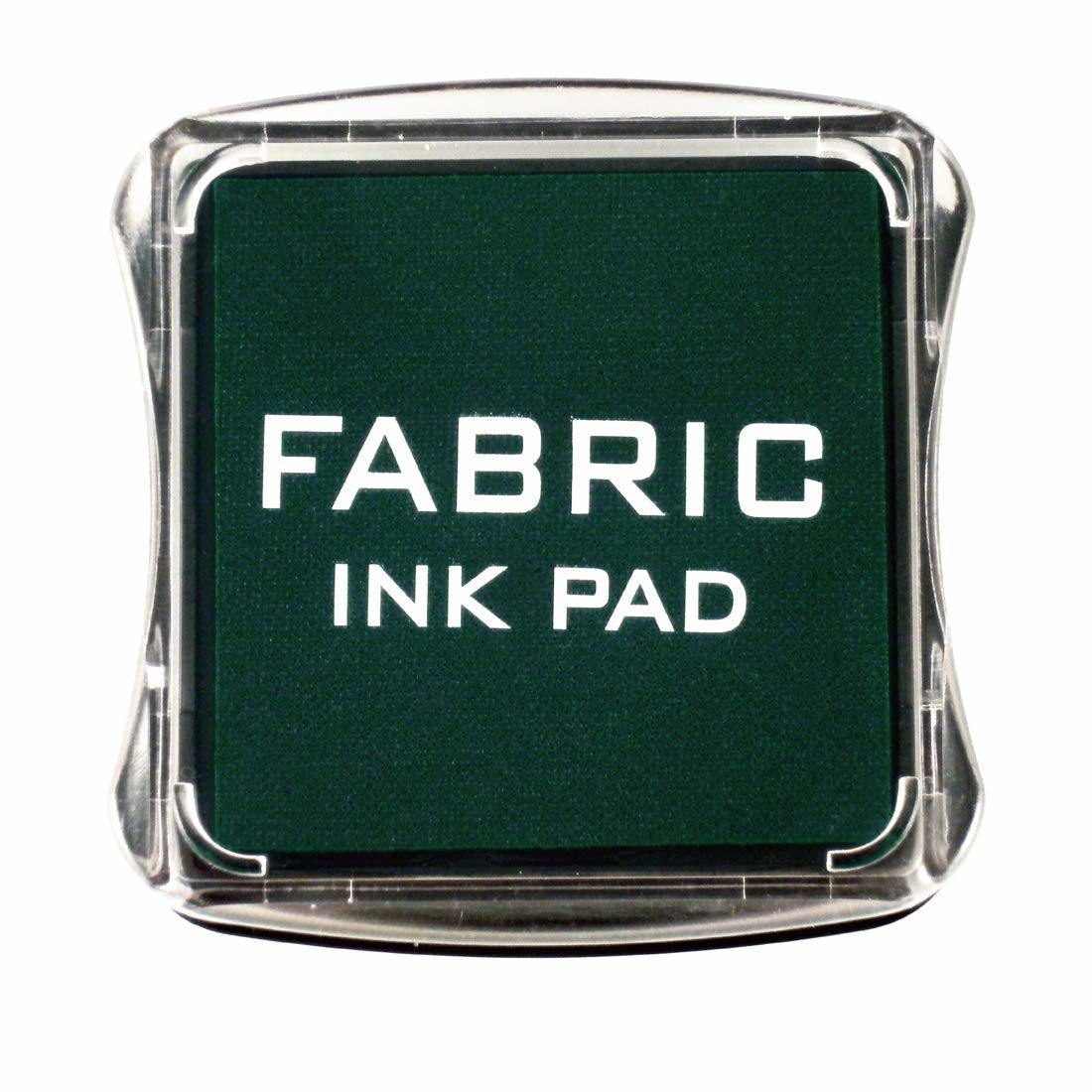 Green fabric ink pad in clear square case, with FABRIC INK PAD label