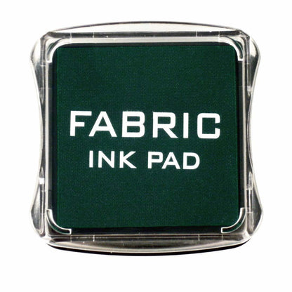 Green fabric ink pad in clear square case, with FABRIC INK PAD label
