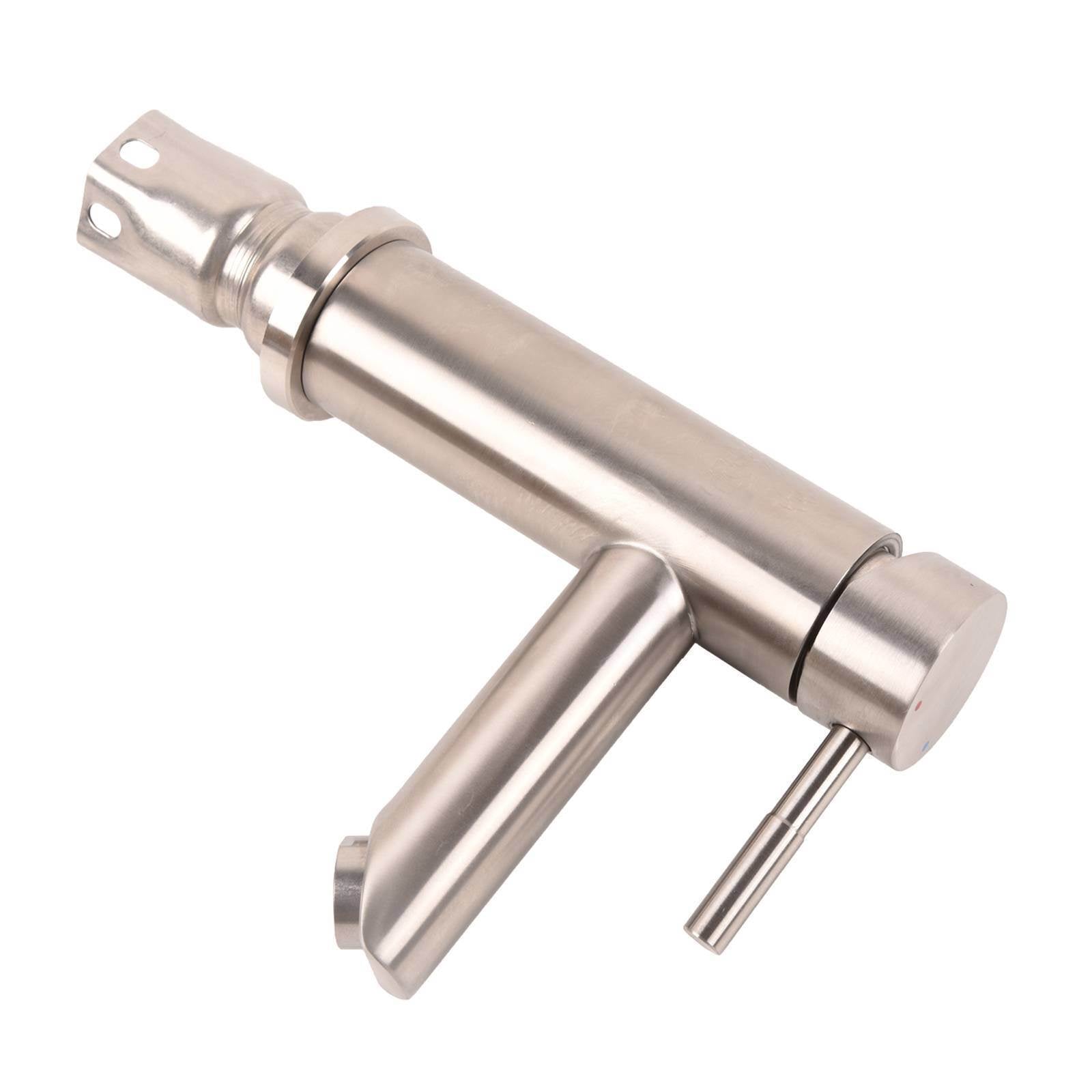 Stainless steel kitchen sink faucet with mounting bracket and side spray outlet