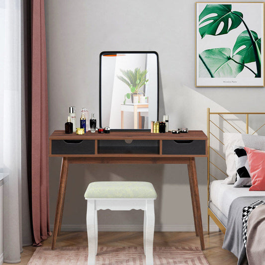 Rectangular bathroom wall mirror with black steel frame and rounded corners