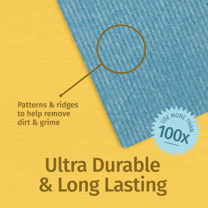 Skadu multi-surface wipe in blue with ridges texture, for lifting dirt and grime
