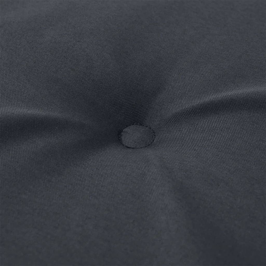 Garden bench cushion in anthracite with small button-tuft detail