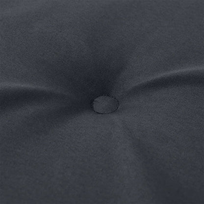 Garden bench cushion in anthracite with small button-tuft detail